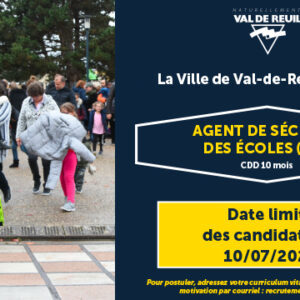 La Ville de Val-de-Reuil recrute un agent de sécurité des écoles (F/H).
