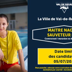 La Ville de Val-de-Reuil recrute un Maitre nageur sauveteur (F/H).