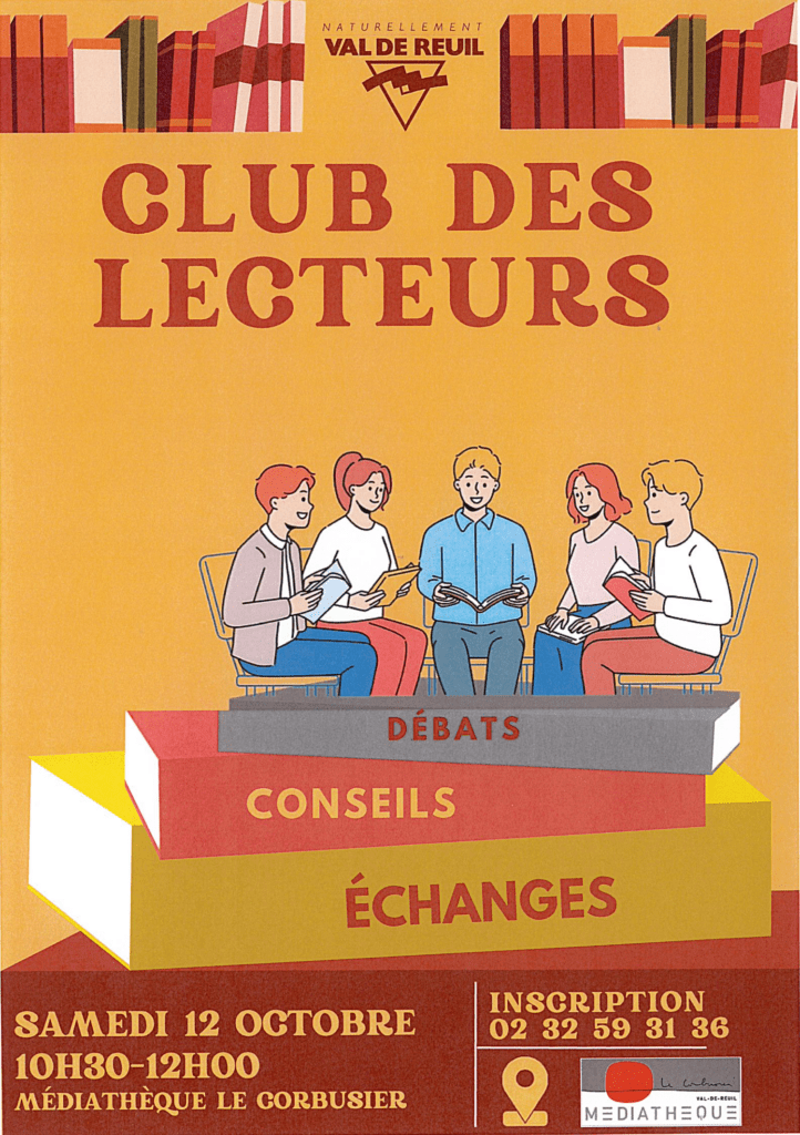 Samedi 12 octobre à 10h30, la médiathèque Le Corbusier vous propose de participer à leur Club des Lecteurs.