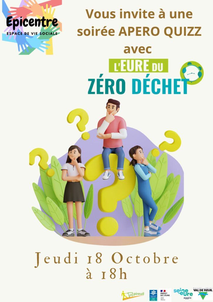 L'Espace de Vie Sociale vous invite à participer à un apéro quizz le jeudi 17 octobre 2024 à 18h.