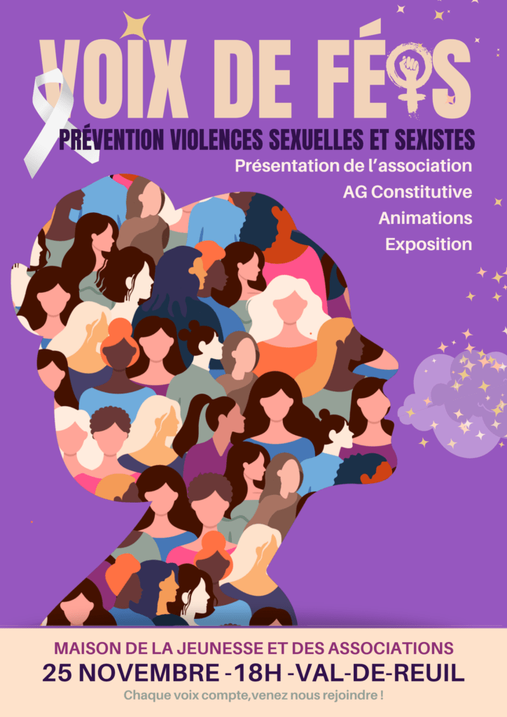 venez rencontrer l'association "Voix de Fées", lundi 25 novembre 2024 à 18H à la Maison de la Jeunesse et des Associations (MJA) de Val-de-Reuil