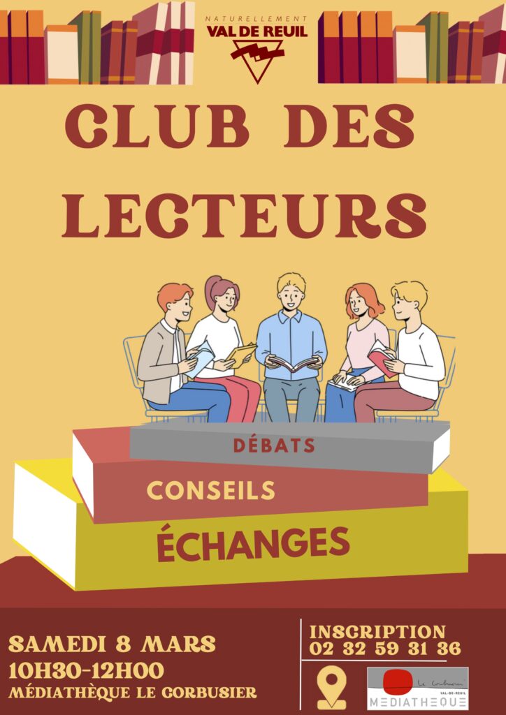 La médiathèque Le Corbusier vous invite à son Club des Lecteurs, samedi 8 Mars de 10h30 à 12h.